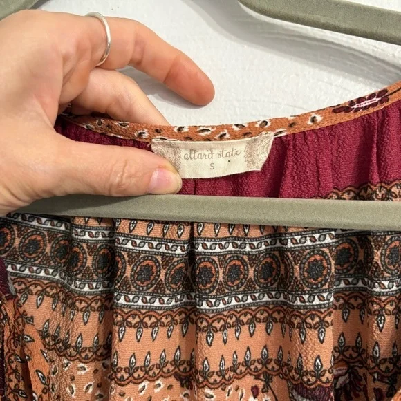 Altar'd State Printed Long Sleeve Dress Tunic Shirt | Boho Bohemian | Size Small - Picture 3 of 4